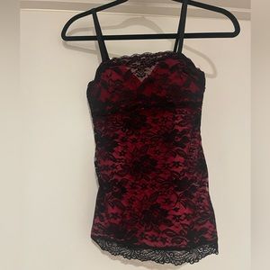 Black and Red lace top